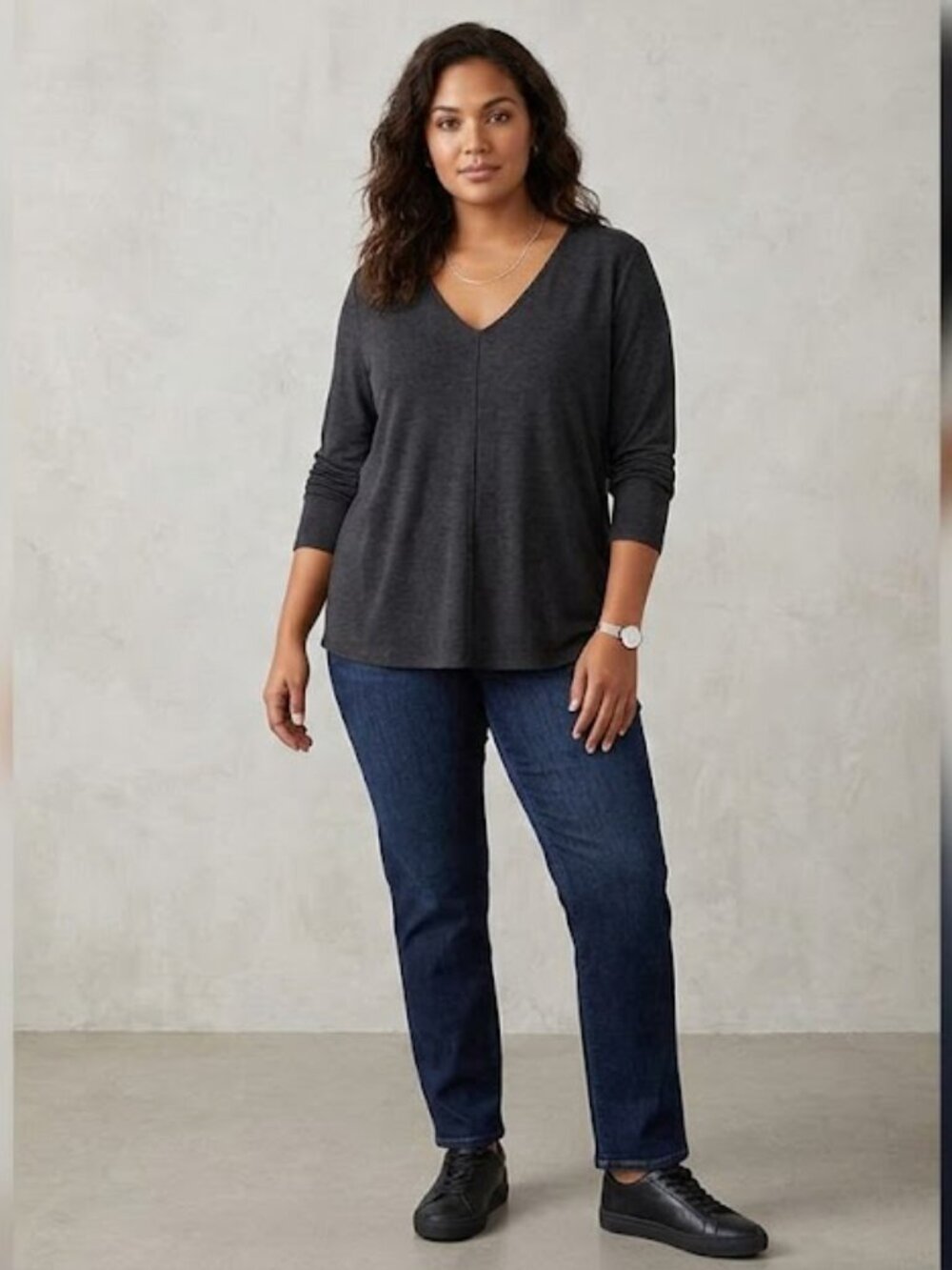 Parker Plus Size 2X Black V-Neck Long Sleeve Blouse NWT